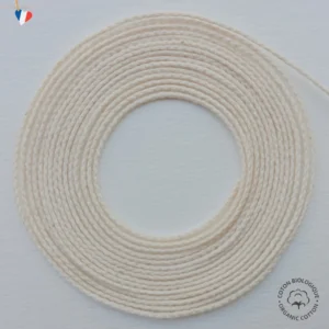 Cordon 1mm en coton bio GOTS - Fabrication française