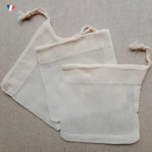 Pochette transparente en coton biologique - Fabrication Française