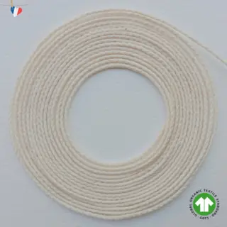 Cordon 1mm en coton bio certifié GOTS - Fabrication Française