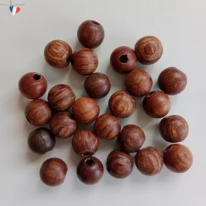 Perles en bois de chêne rouge 10 mm - Fabrication Française