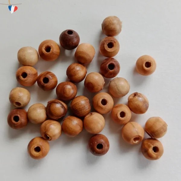 Perles en bois d'olivier 6mm - Fabrication Française