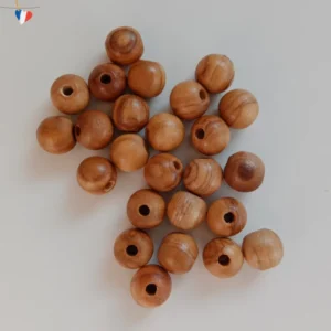 Perles en bois d'olivier 8mm - Fabrication Française