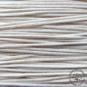 Elastique 1,1mm en coton biologique certifié GOTS et caoutchouc naturel - Ecru
