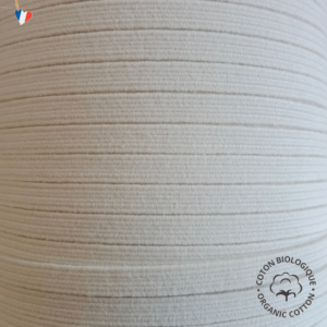 Elastique plat 6mm en coton biologique certifié GOTS et caoutchouc naturel - Fabrication française