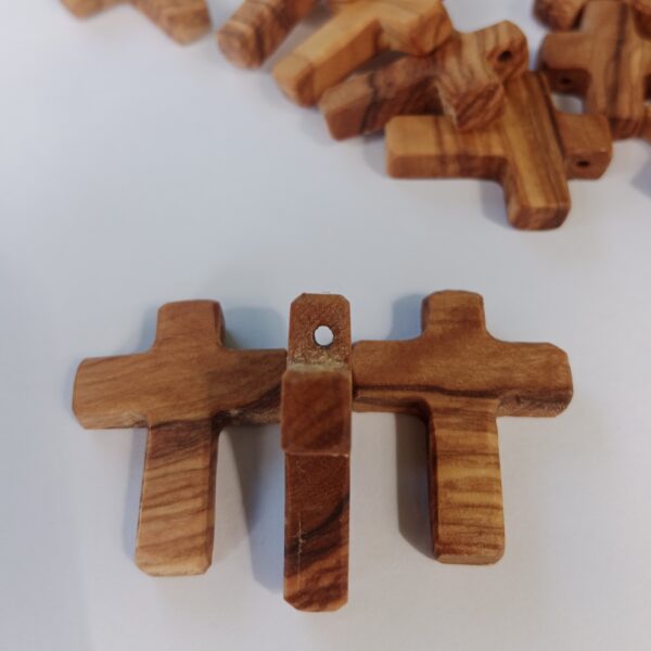 Perles croix en bois d'olivier - Fabrication française – Image 2