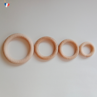 Anneaux en bois de hêtre - Fabrication française Perle 10mm en bois de hêtre - Fabrication française