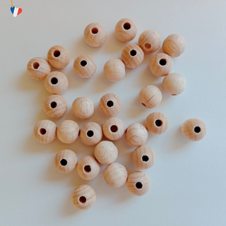 Perle 10mm en bois de hêtre - Fabrication française Perle 10mm en bois de hêtre - Fabrication française