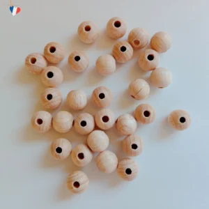 Perle 10mm en bois de hêtre - Fabrication française