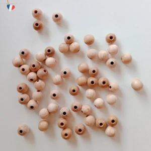 Perles 8mm en bois de hêtre - Fabrication française
