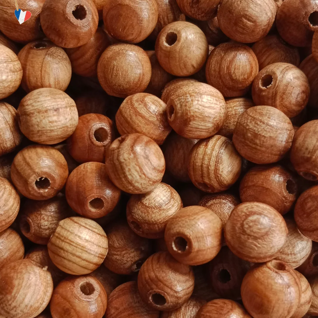 Perles fabriquées en France en bois de frêne 10mm