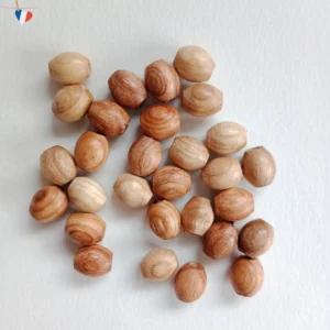 Perles en bois de frêne ovale de 10mm - Fabrication française