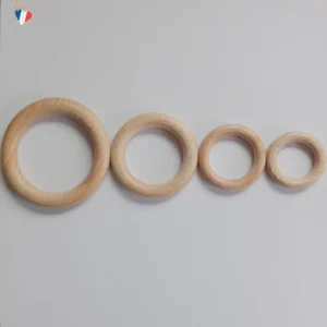 Anneaux en bois de hêtre du Jura polis - Fabrication française-1