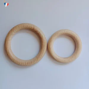 Anneaux en bois de hêtre polis - Fabrication française