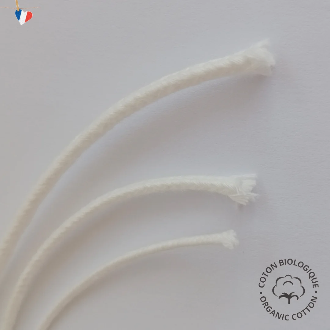 Mèche à bougies en coton biologique certifié GOTS - Fabrication française