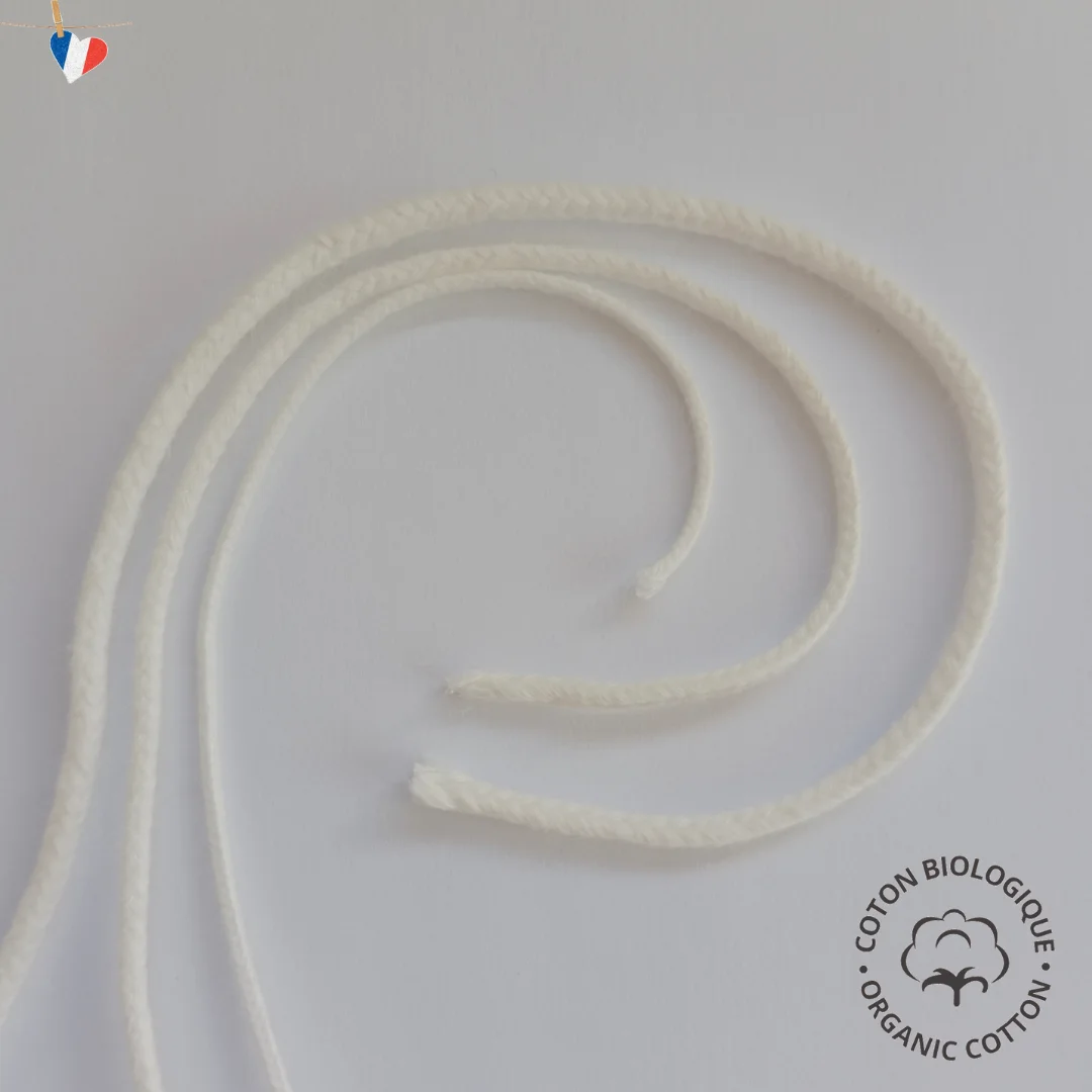 Mèche à bougies en coton biologique certifié GOTS - de 1 à 3 mm - Fabrication française Mèche à bougies en coton biologique certifié GOTS - de 1 à 3 mm - Fabrication française